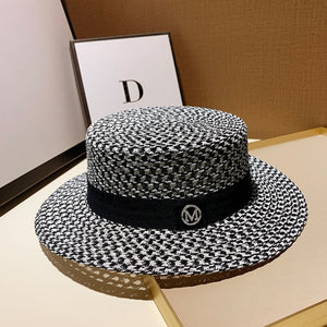 Round Flat Top Straw Hat Fabulous Quality